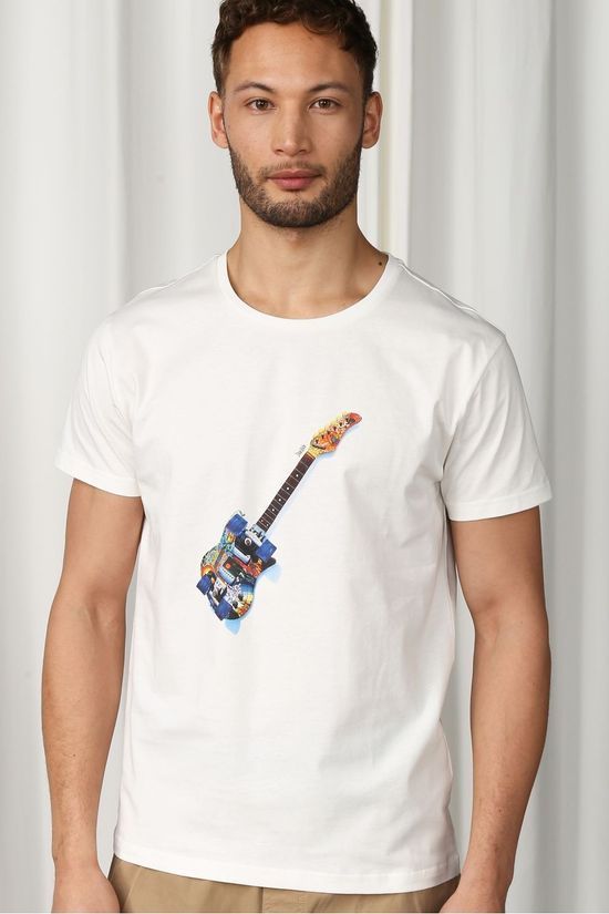 Bask in the Sun T-Shirt Guitar white
