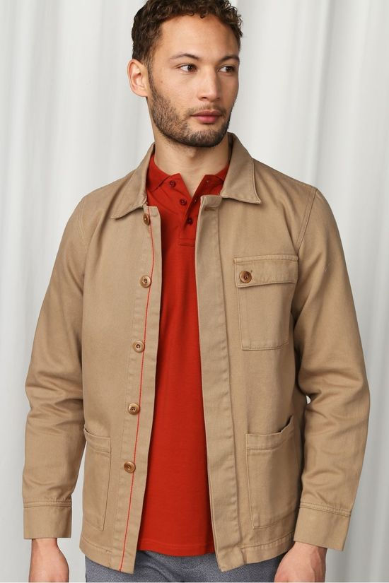 Bask in the Sun Overshirt Kaori Camel Brown
