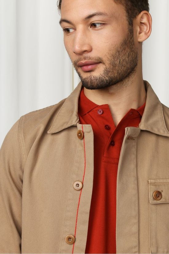 Bask in the Sun Overshirt Kaori Camel Brown