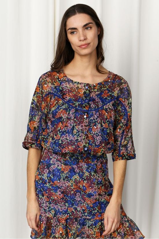 Orfeo Chemise Mona Blue/Ass. Flower