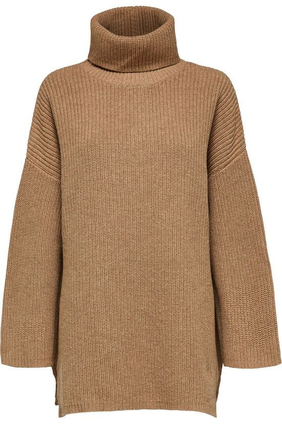 Selected Pull katty Ls Long Rollneck Camel Brown