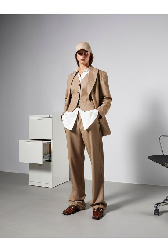 Object Pantalonrita Mw Trousers Sand Brown