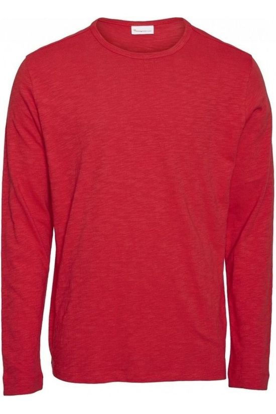 Knowledge Cotton Apparel T-Shirt 30374 dark blue/mid red