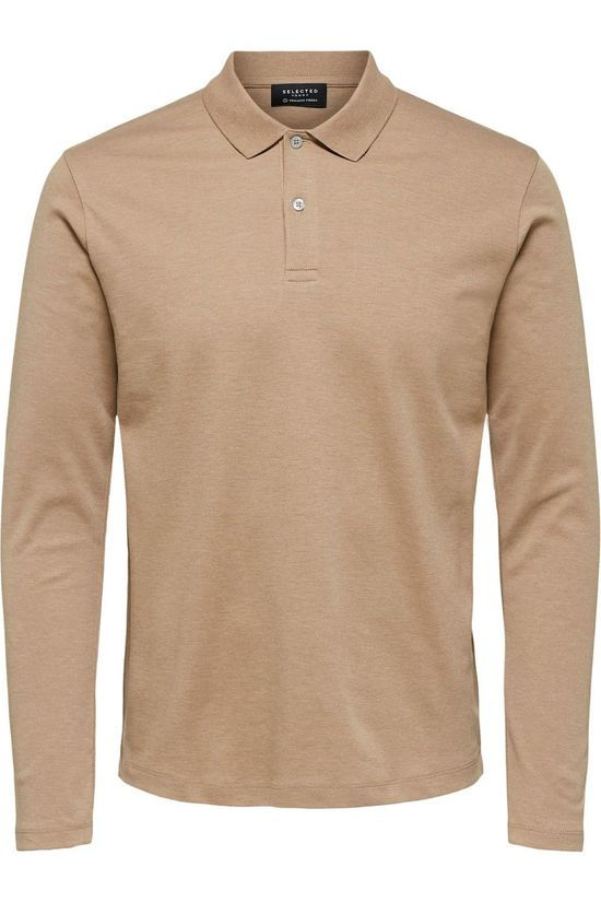 Selected Polo Slhparis Ls Sand Brown