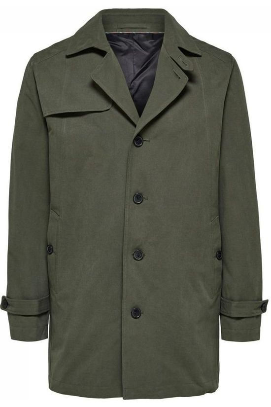 Selected Manteau times Trech dark khaki
