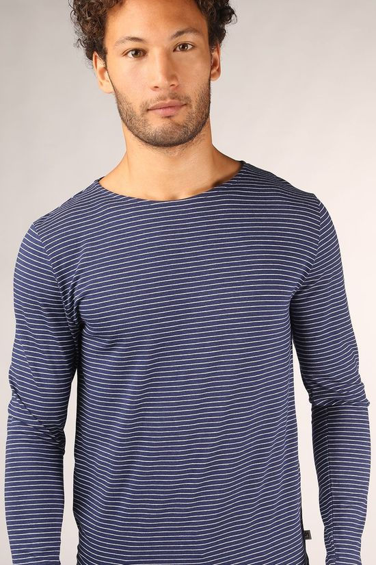 Munoman T-Shirt Theo Stripes dark blue