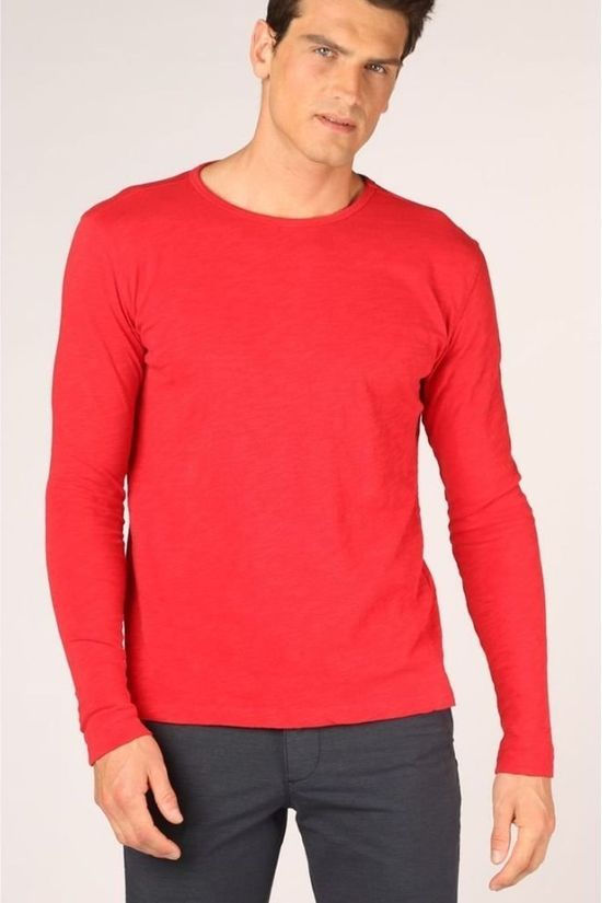 Knowledge Cotton Apparel T-Shirt 30374 dark blue/mid red