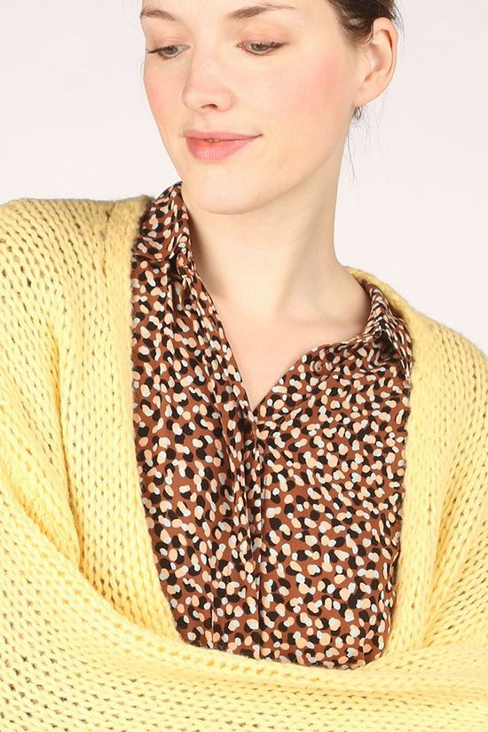 Object Cardigan Vanessa Oversized Knit yellow
