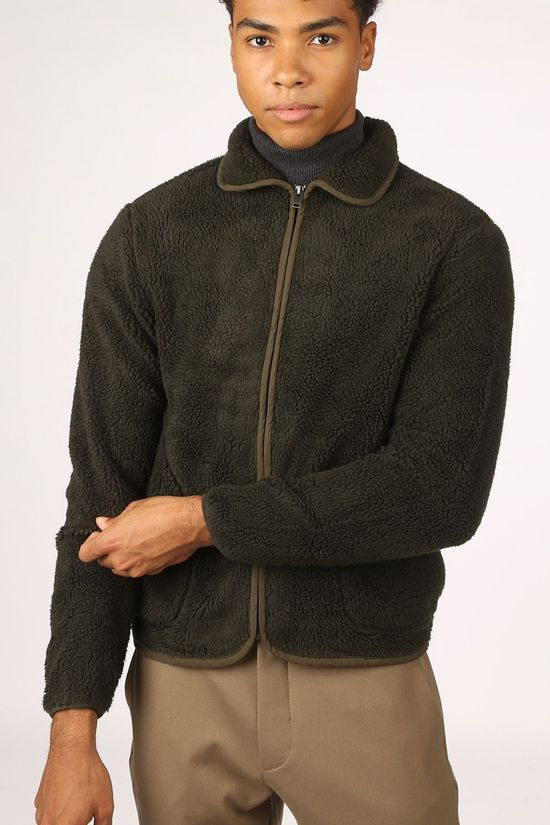 Selected Cardigan atlas Teddy dark khaki
