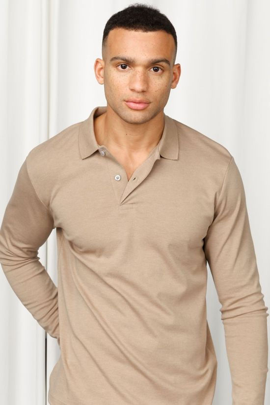 Selected Polo Slhparis Ls Sand Brown