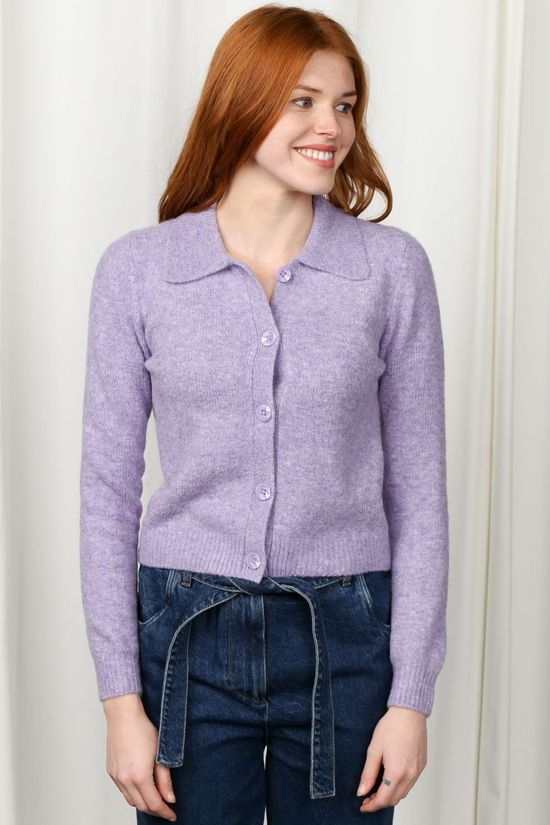 Yas Cardigan Yasjade Ls Knit mid purple